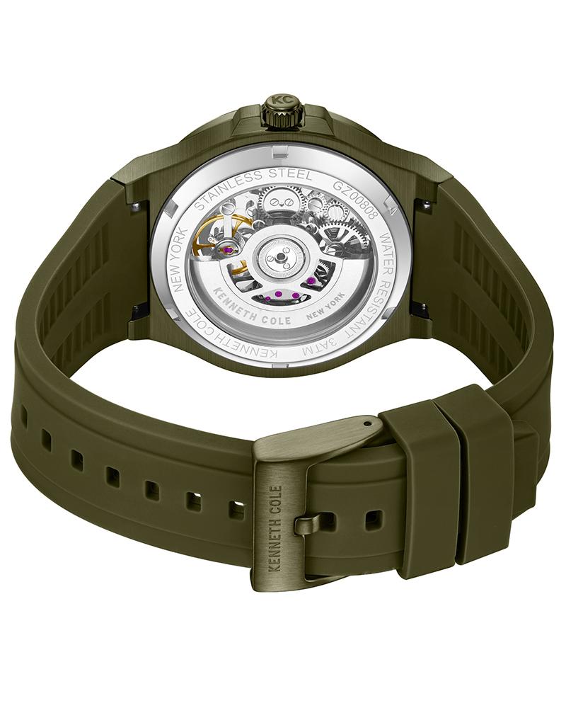 Kenneth Cole Men's Capsule Green Skeleton Dial Mechanical Analog Watch