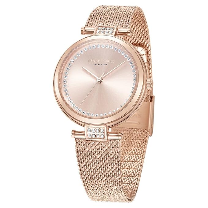 Kenneth Cole Classic Quartz Analog Rose Gold Dial Rose Gold Stainless Steel Strap Watch for Women