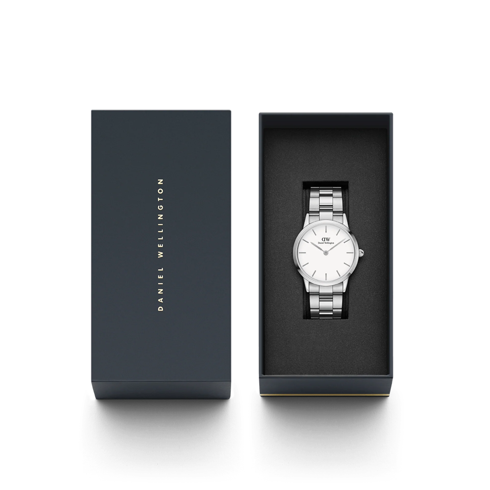 DANIEL WELLINGTON Iconic Link - Silver watch with White dial 36mm, UNISEX WATCH