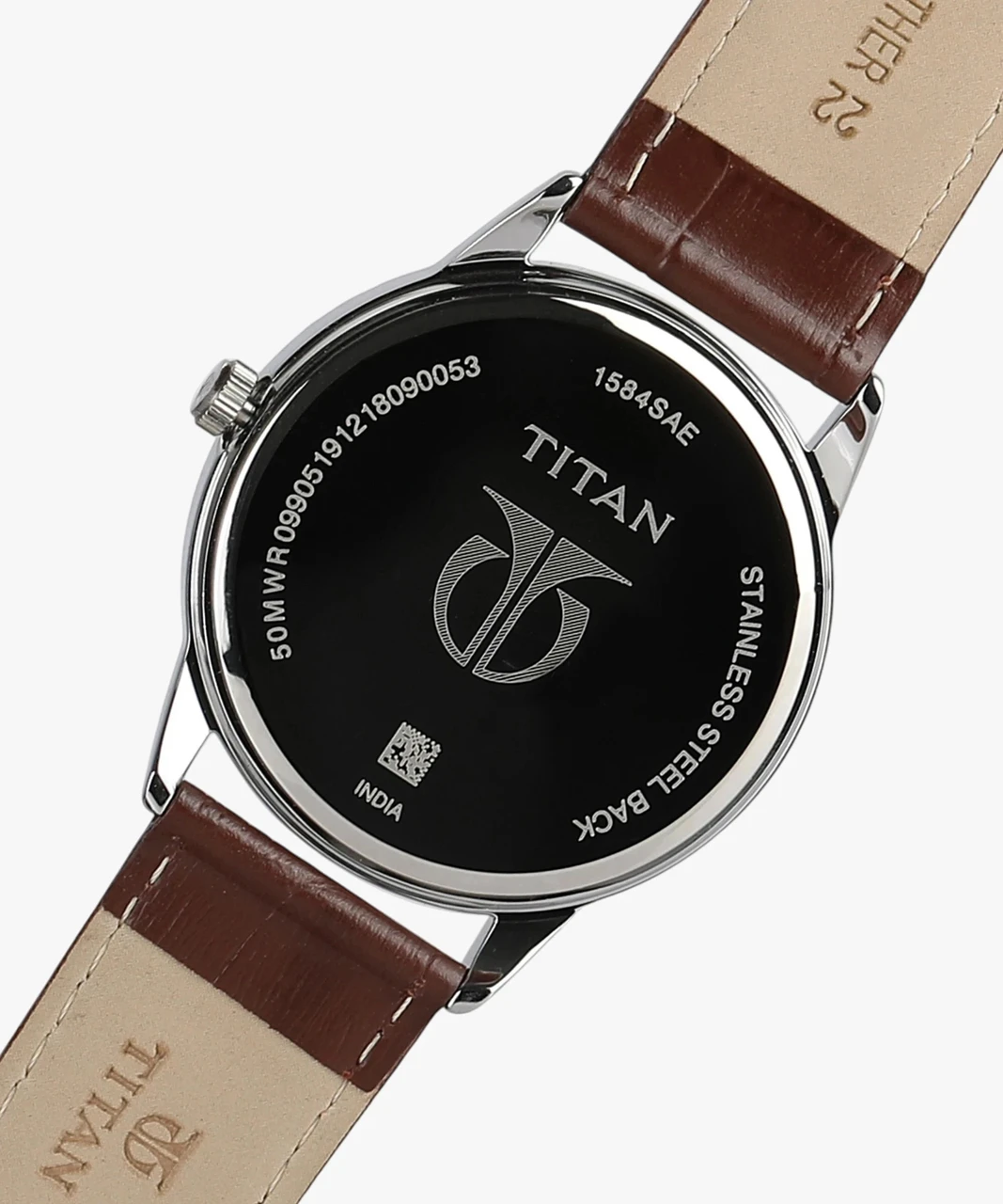 Titan ClaStainless Steelic with Date Silver Dial Brown LeatherStrap Analog Watch  - For Men