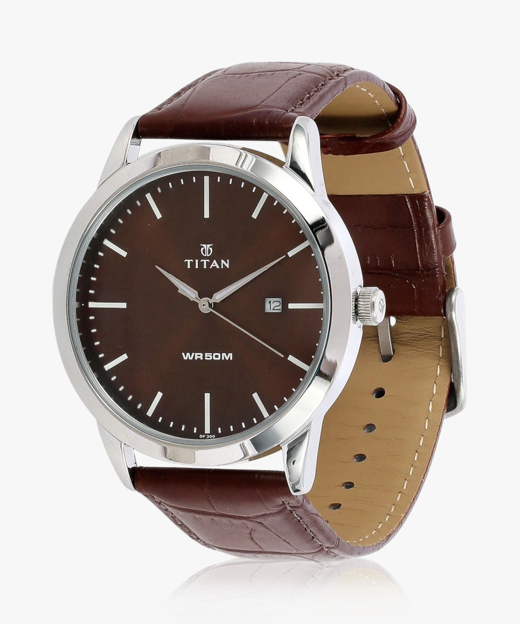 Titan Eco with Date Brown Dial Brown LeatherStrap Analog Watch  - For Men