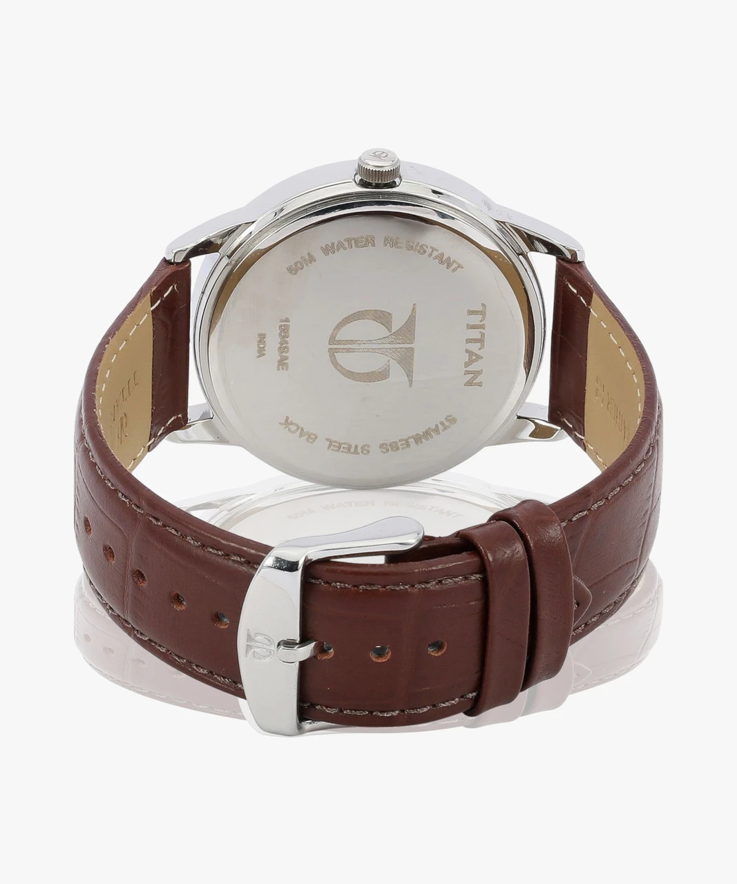 Titan Eco with Date Brown Dial Brown LeatherStrap Analog Watch  - For Men