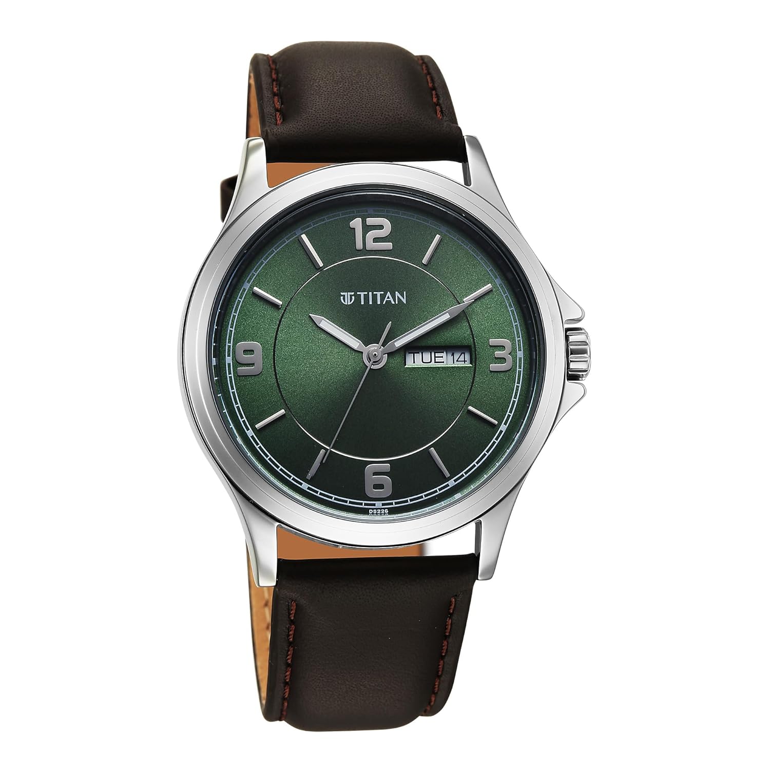 Titan Neo Arabic Quartz Green Round Dial Men's Watch | Genuine Leather Strap Material | Watches for Men Analog