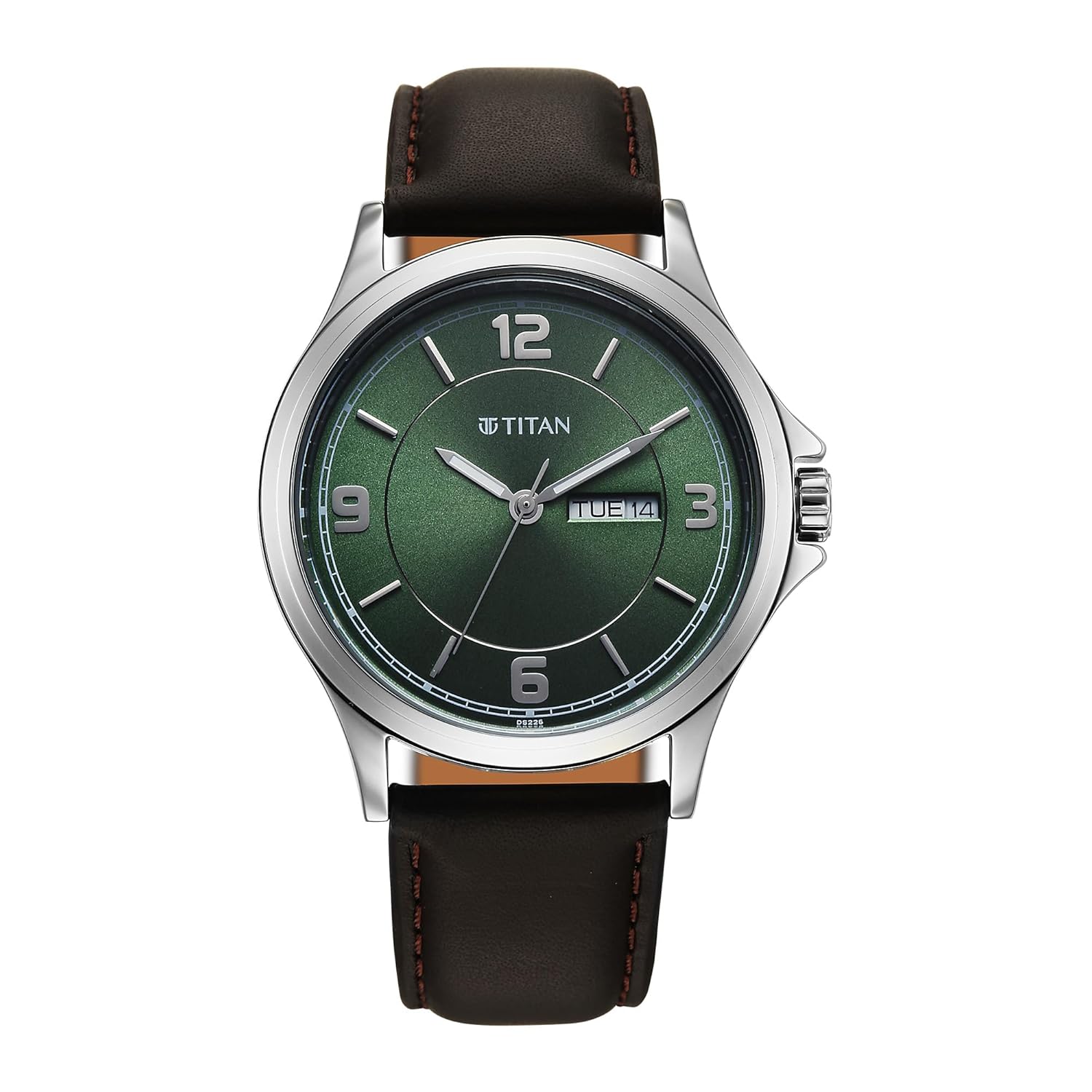Titan Neo Arabic Quartz Green Round Dial Men's Watch | Genuine Leather Strap Material | Watches for Men Analog