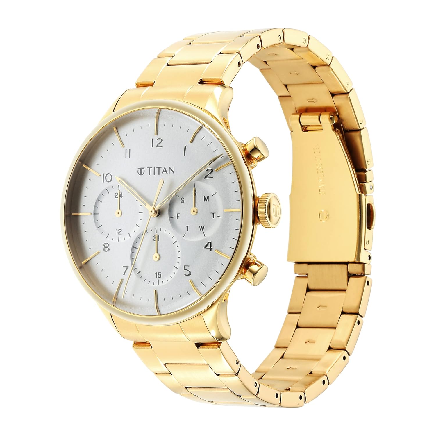 Titan Urban Magic Silver Dial Quartz Multifunction Stainless Steel Strap watch for Men