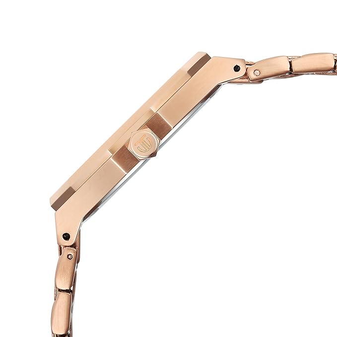 Titan Regalia Dodecagon Quartz Analog with Date Brown Dial Rose Gold Stainless Steel Strap Watch For Men