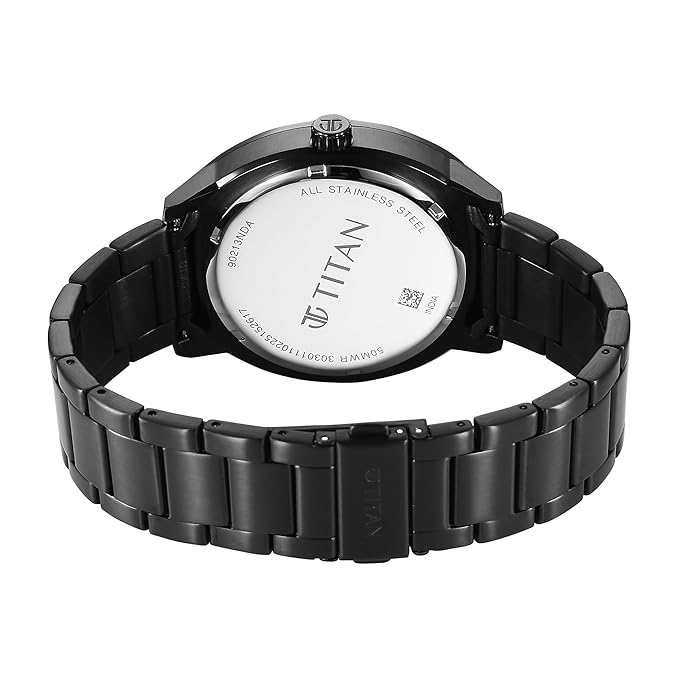Titan Regalia Arc Analog with Day Date Second Subdial and Black Dial Black Stainless Steel Strap Watch for Men