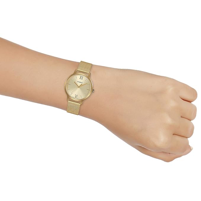 Casio Enticer Ladies Analog Gold Dial Women's Watch-LTP-E157MG-9ADF