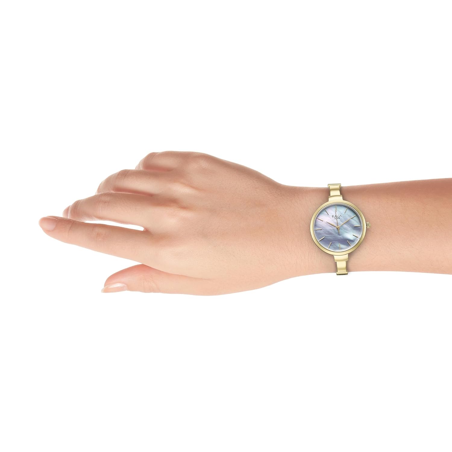 Titan Raga Showstopper Quartz Analog Mother Of Pearl Dial Metal Strap Watch for Women