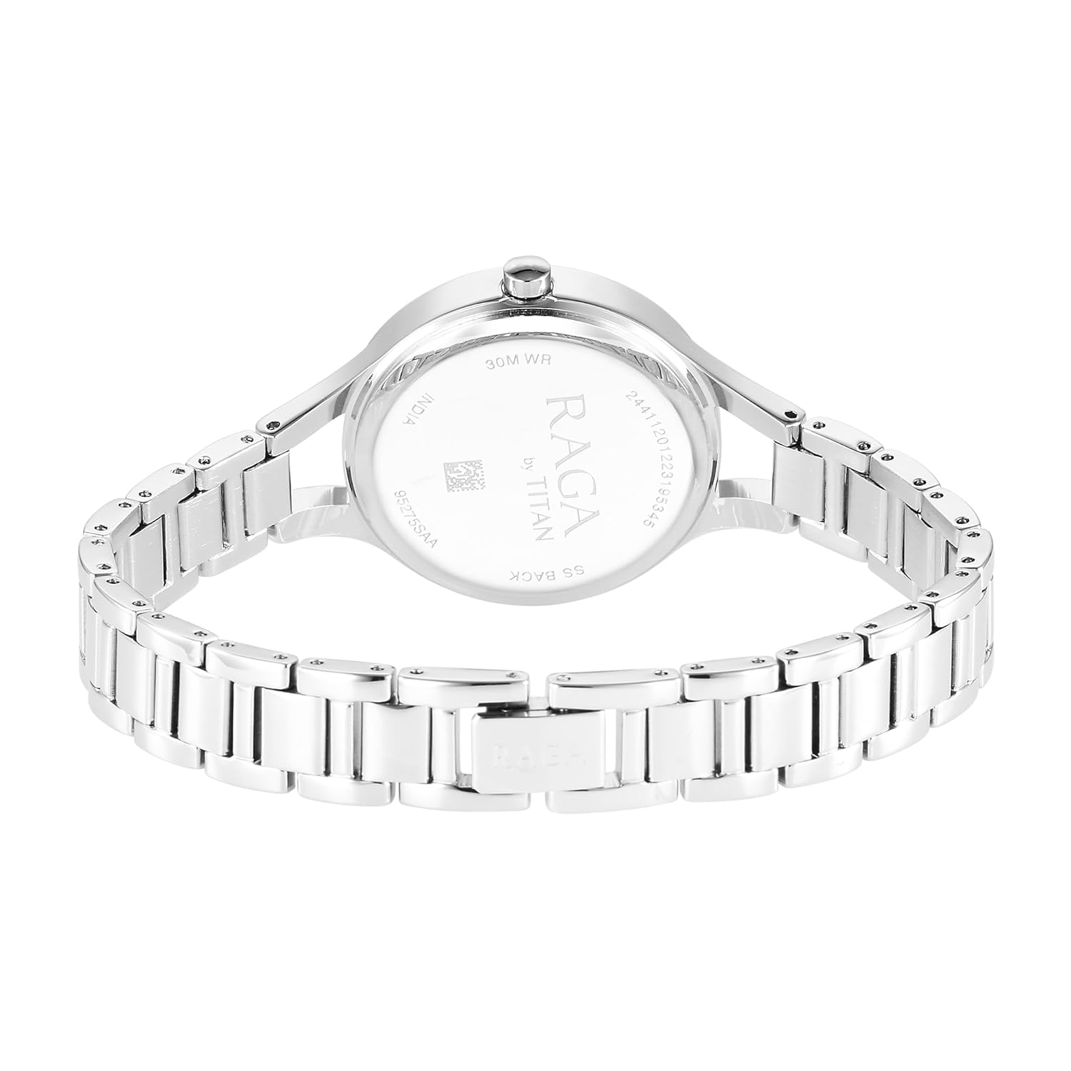 Titan Raga Showstopper Quartz Analog Mother Of Pearl Dial Silver Metal Strap Watch For Women
