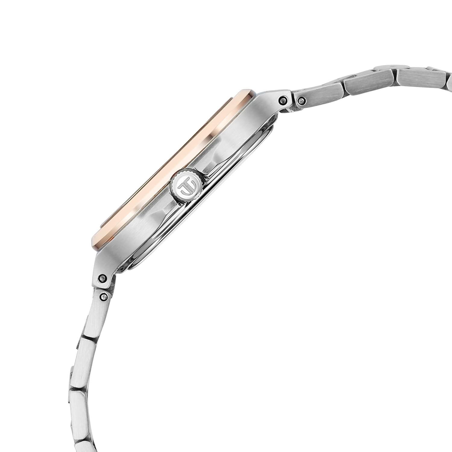 Titan Slim Square Quartz Analog with Date Silver Dial With Two Toned Color Stainless Steel Strap Watch For Women
