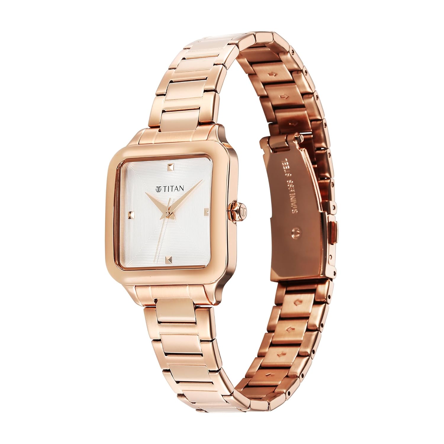Titan Horizon Quartz Analog White Dial Stainless Steel Strap Watch For Women