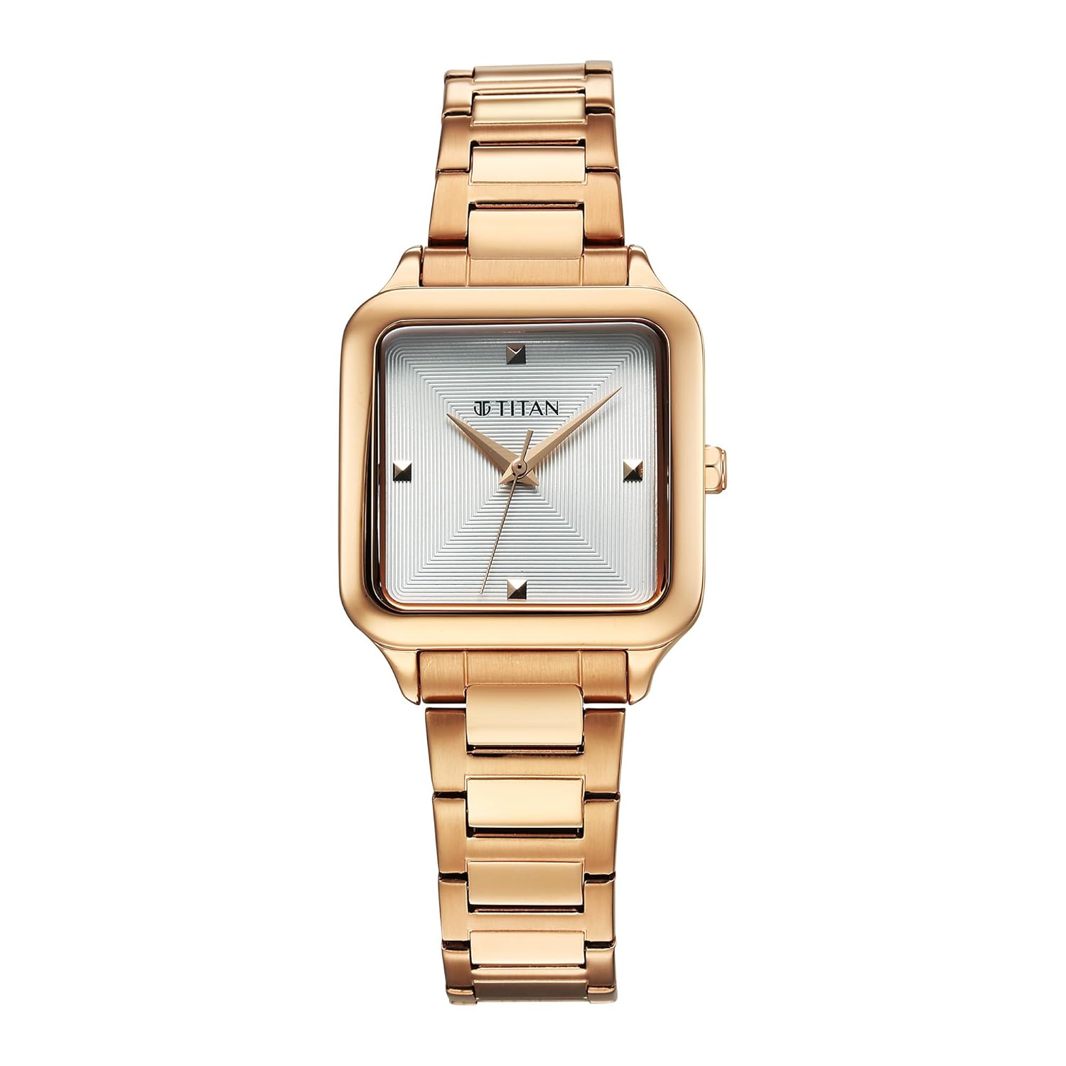 Titan Horizon Quartz Analog White Dial Stainless Steel Strap Watch For Women