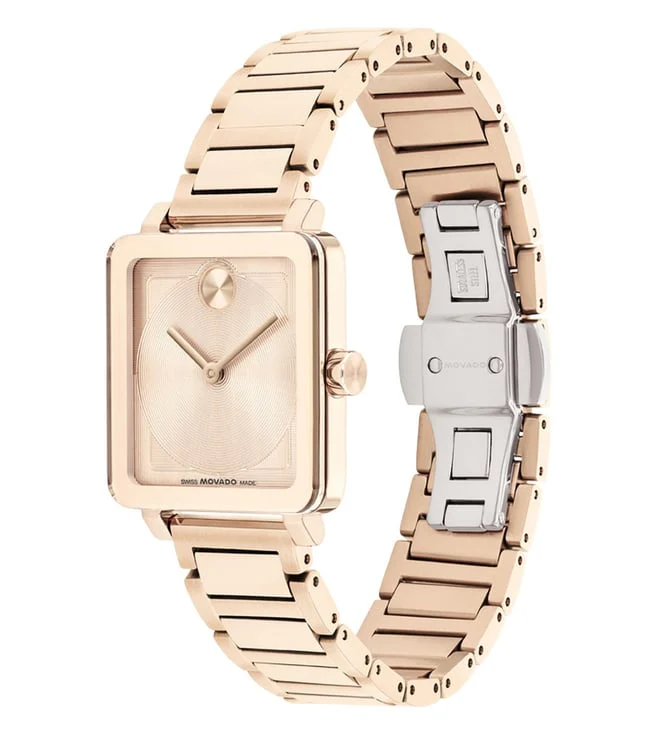 Bold Women Quartz Rose Gold Dial Analog Stainless Steel Watch