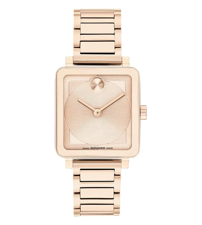 Bold Women Quartz Rose Gold Dial Analog Stainless Steel Watch