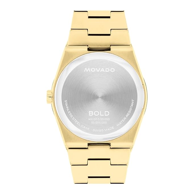 Movado Bold Swiss Qtz White Round Dial Women's Watch | Ionic Plated Light Gold Steel Material |Gold Color Band