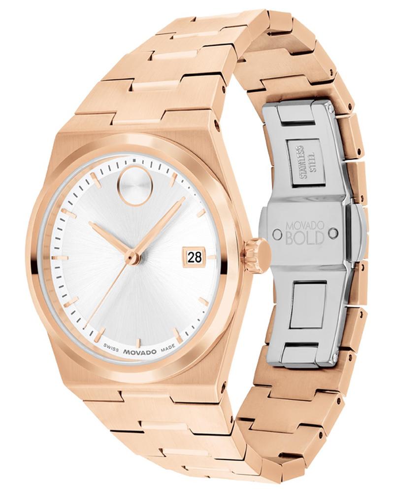 Movado Bold Women Quartz White Dial Analog Stainless Steel Watch