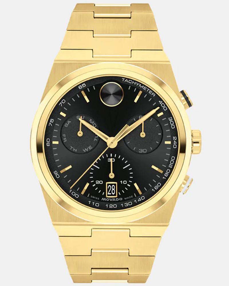 MOVADO Bold Quest Men Quartz Black Dial Chronograph Stainless Steel Watch