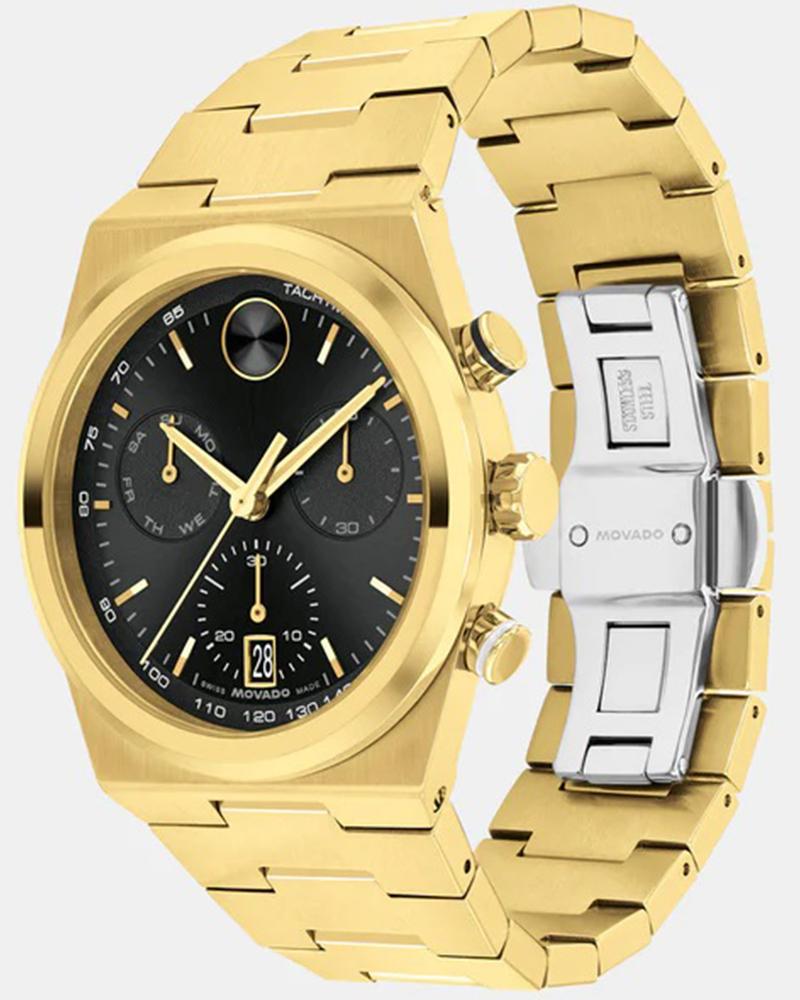 MOVADO Bold Quest Men Quartz Black Dial Chronograph Stainless Steel Watch