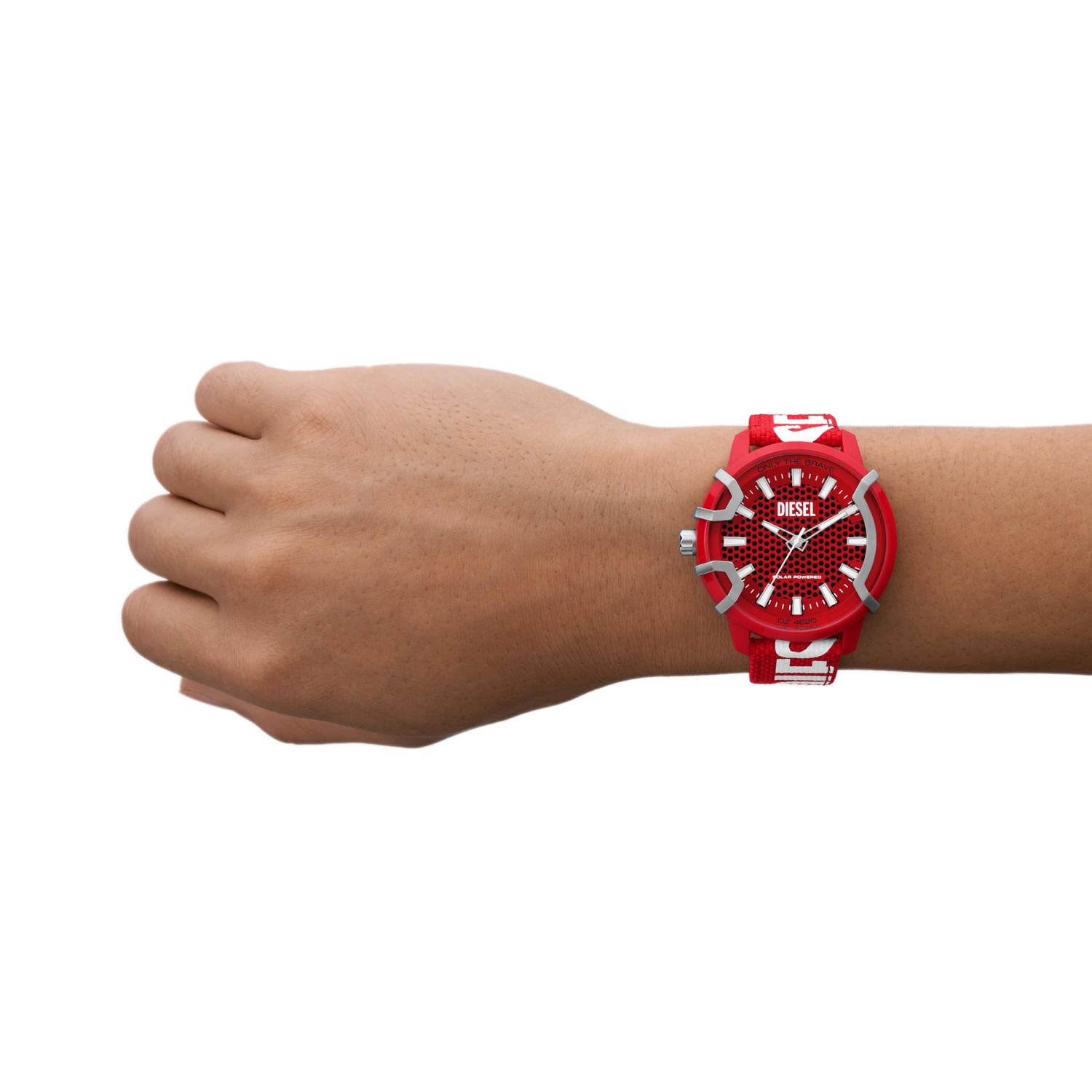 Diesel Nylon Griffed Analog Red Dial Men Watch