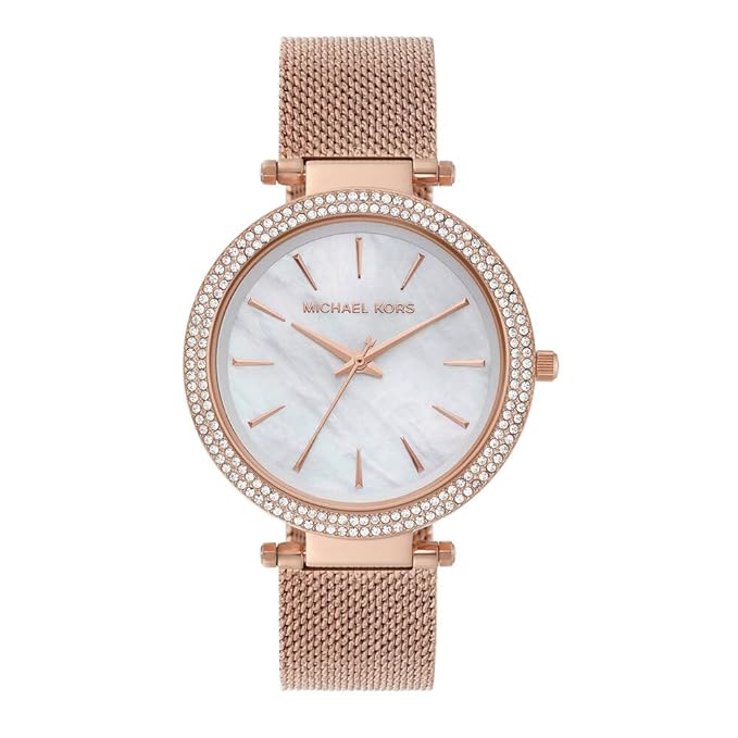 MICHAEL KORS Womens Darci 39 mm White Dial Stainless Steel Analogue Watch