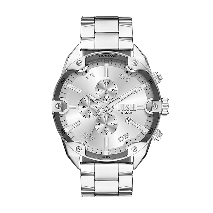 Diesel Spiked Silver Watch