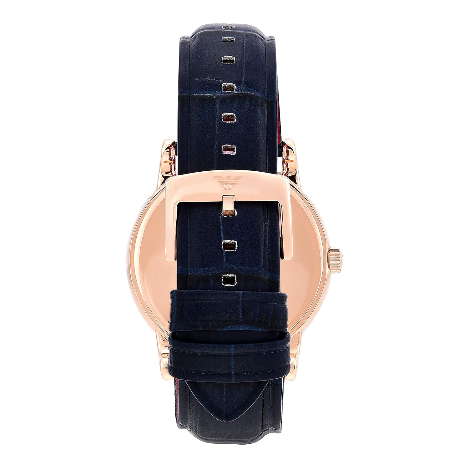 Emporio Armani Leather Analog Blue Dial Men's Watch Band Blue
