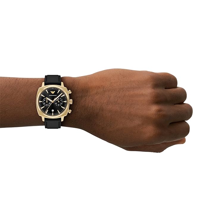 Emporio Armani Black Quartz Leather Watch