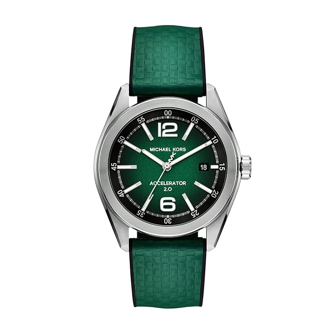 Michael Kors Men's Analog Accelerator 2 Green Quartz Fabric Watch