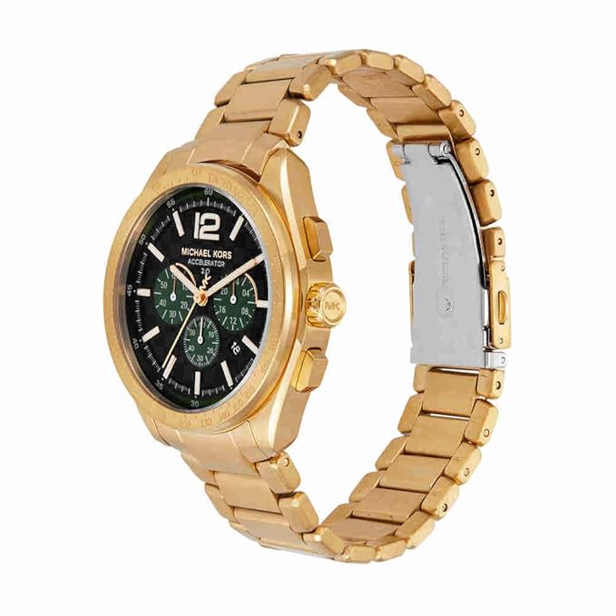 Michael Kors Analog Men Accelerator 2.0 Black Dial Gold Watch