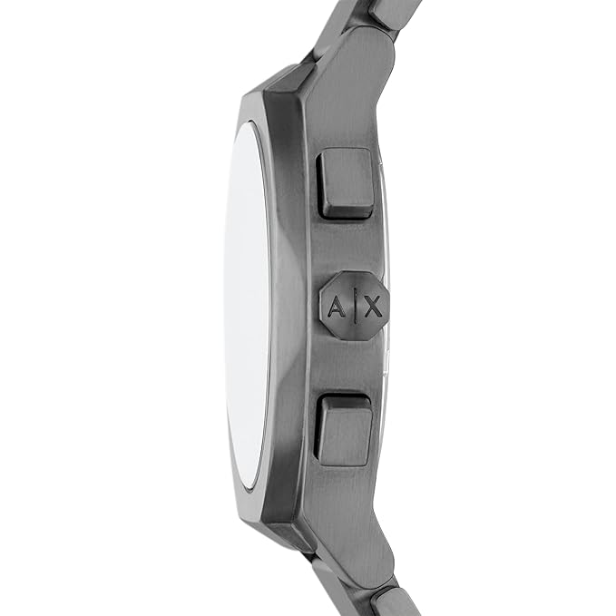 Armani Exchange Stainless Steel Analog Blue Dial Men's Watch , Band Color:Gray
