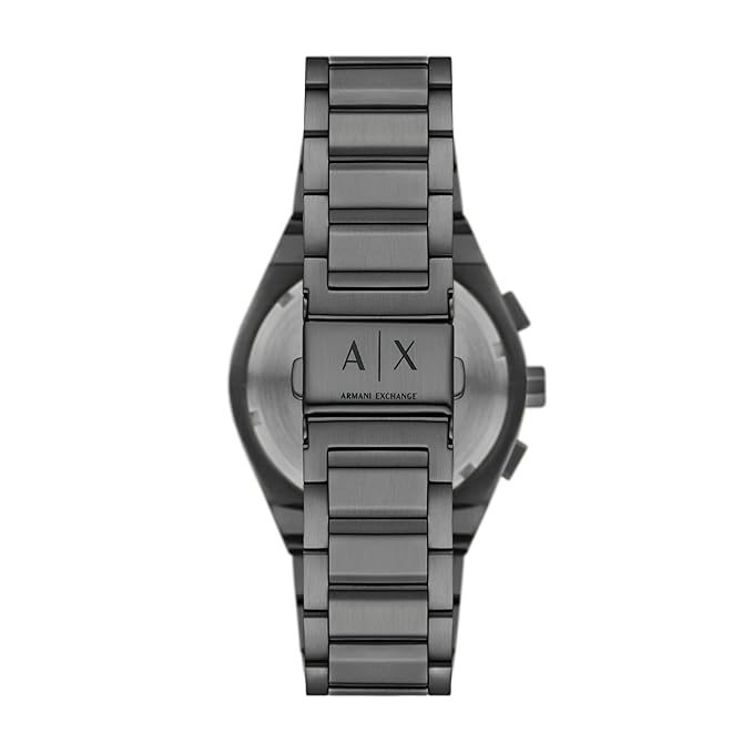 Armani Exchange Stainless Steel Analog Blue Dial Men's Watch , Band Color:Gray