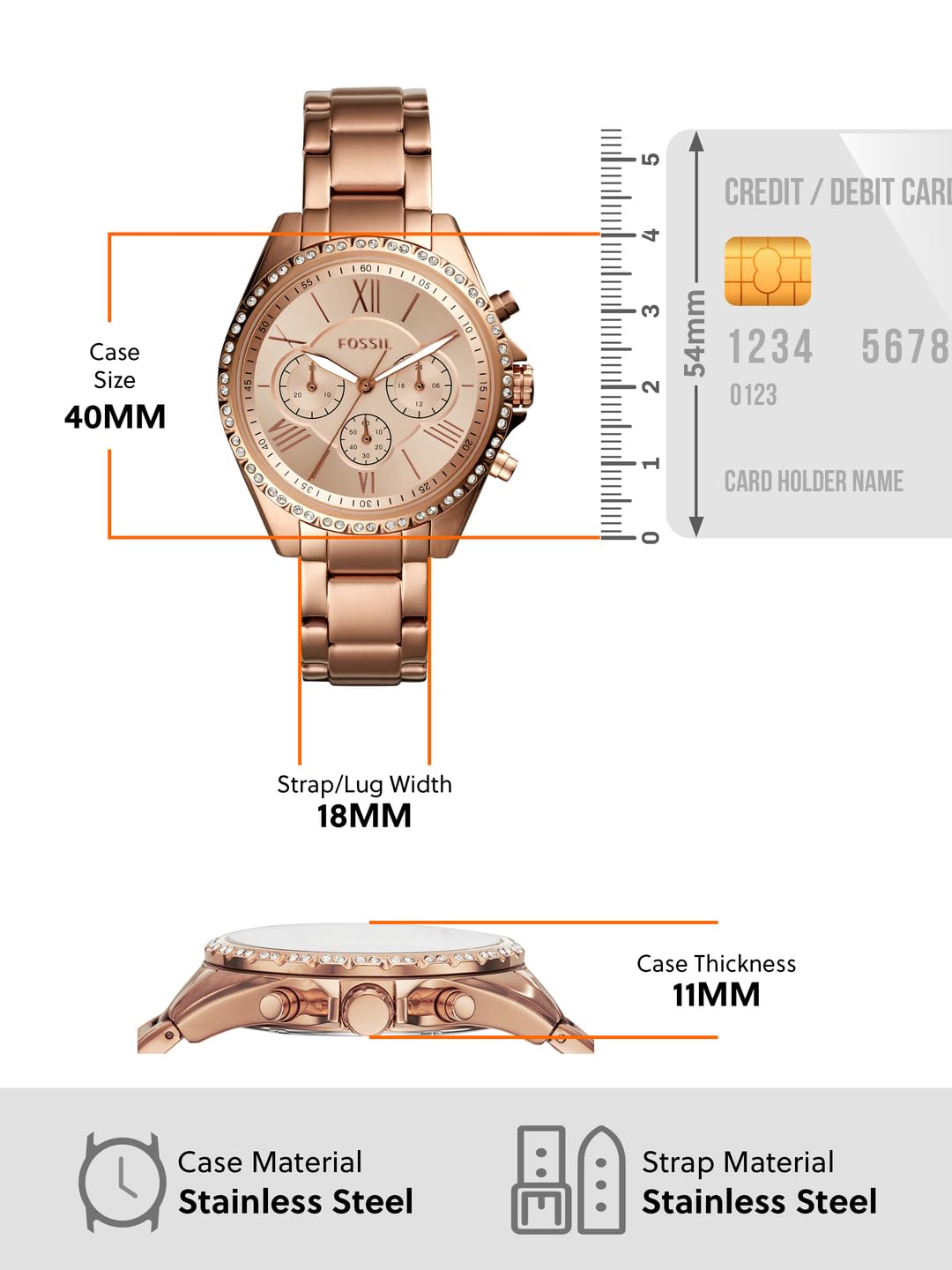 Fossil Modern Courier Rose Gold Watch