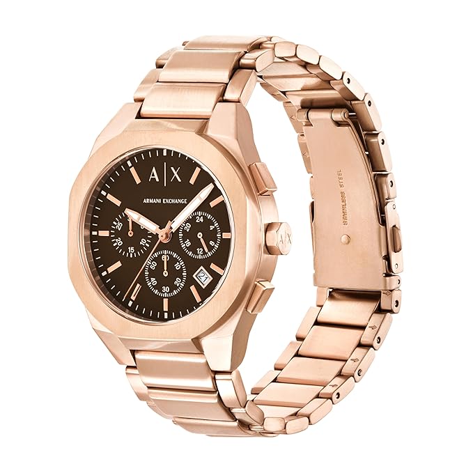 Armani Exchange NA Rose Gold Quartz Stainless Steel Watch