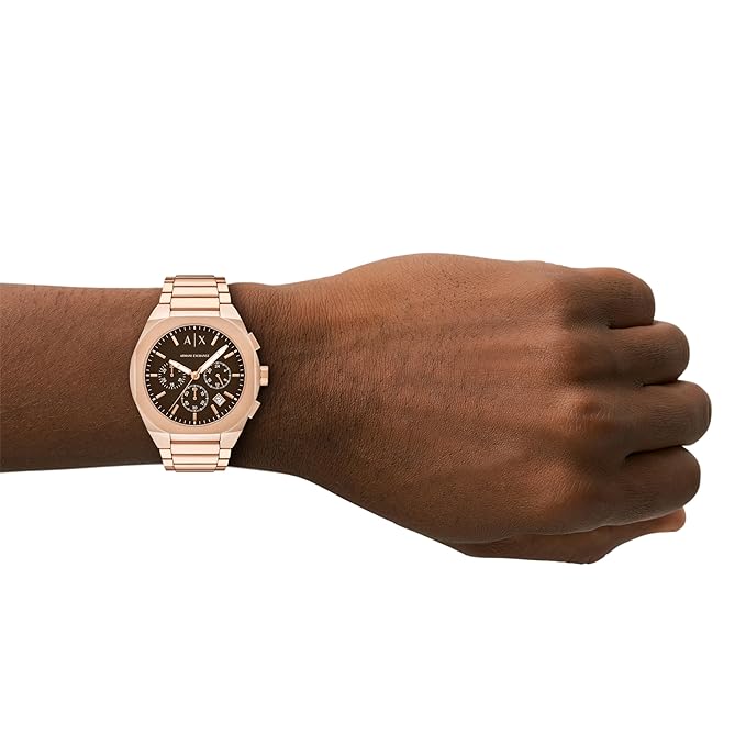 Armani Exchange NA Rose Gold Quartz Stainless Steel Watch
