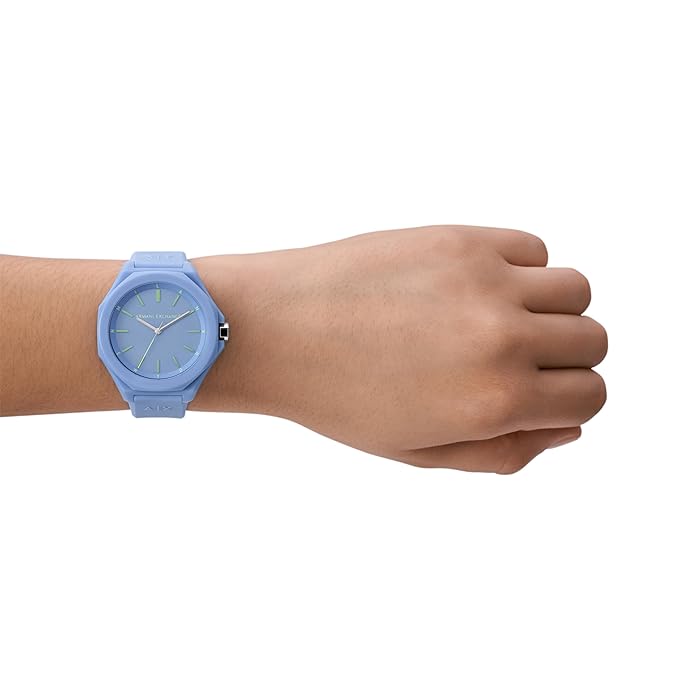 Armani Exchange Analog Blue Dial Women's Silicone Blue Band Watch