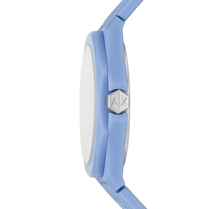 Armani Exchange Analog Blue Dial Women's Silicone Blue Band Watch