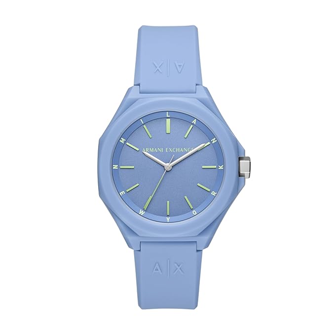 Armani Exchange Analog Blue Dial Women's Silicone Blue Band Watch