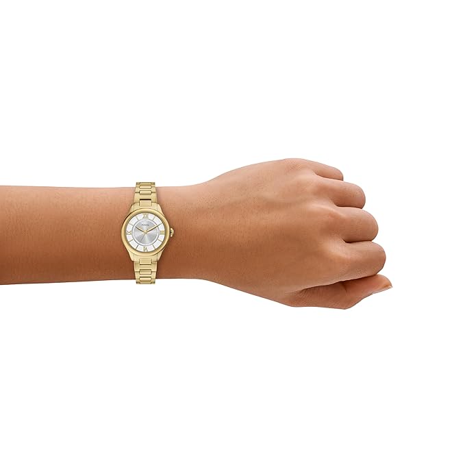 Fossil Gilmore Gold Quartz Stainless Steel