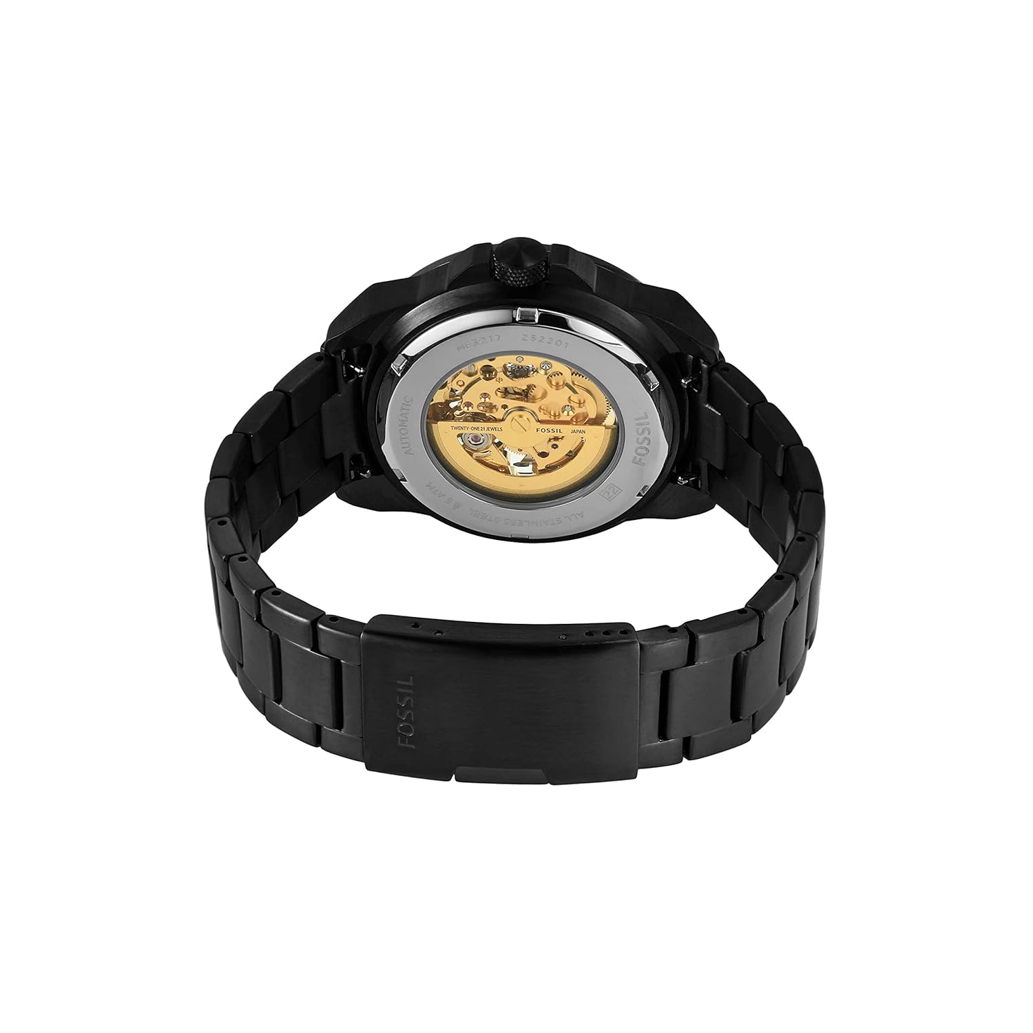 Fossil Bronson Analog Black Dial Men's Watch-ME3217 Stainless Steel, Black Strap