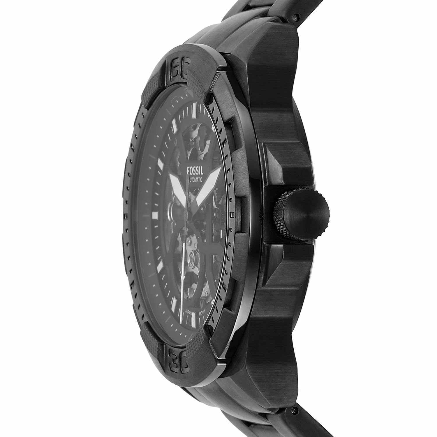 Fossil Bronson Analog Black Dial Men's Watch-ME3217 Stainless Steel, Black Strap