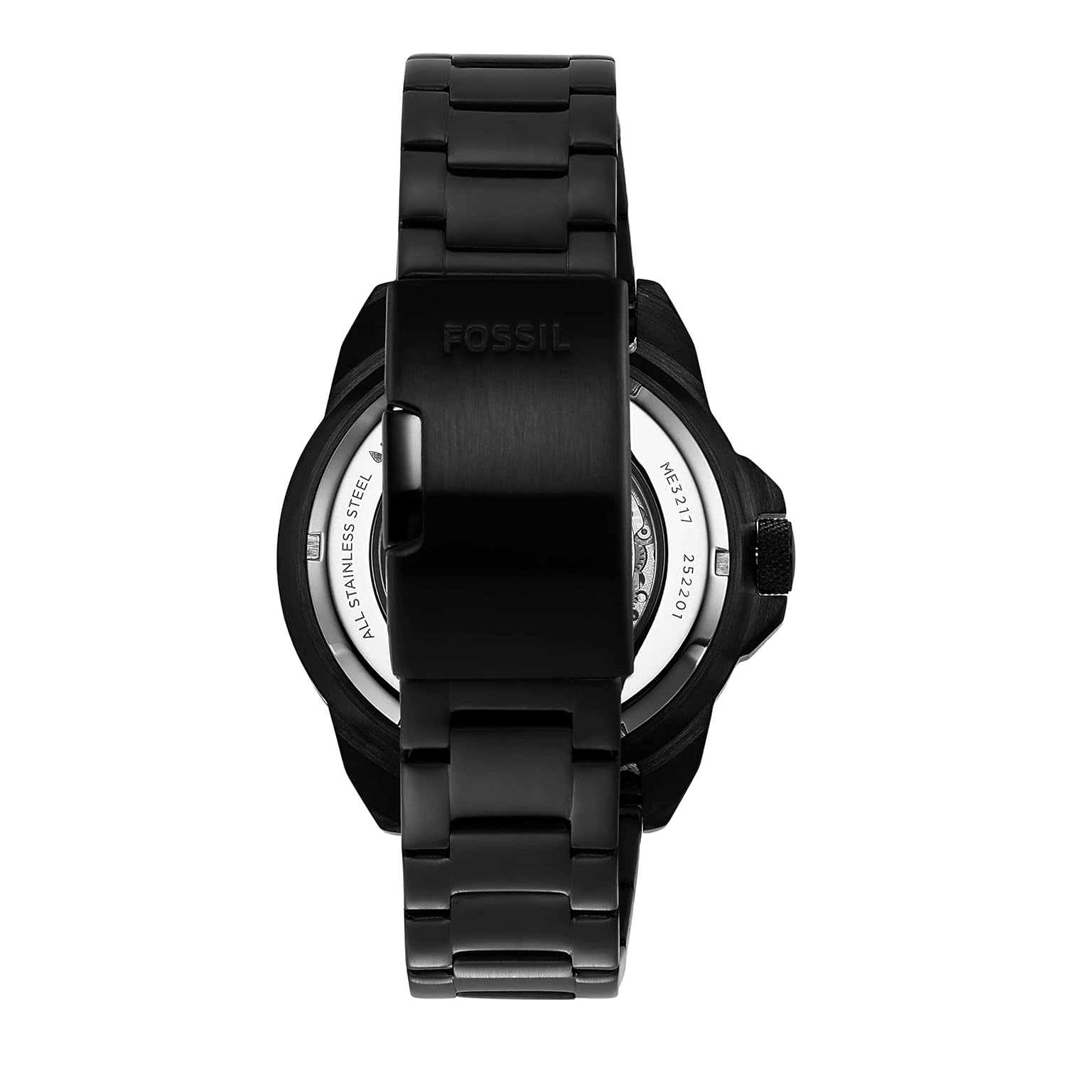 Fossil Bronson Analog Black Dial Men's Watch-ME3217 Stainless Steel, Black Strap