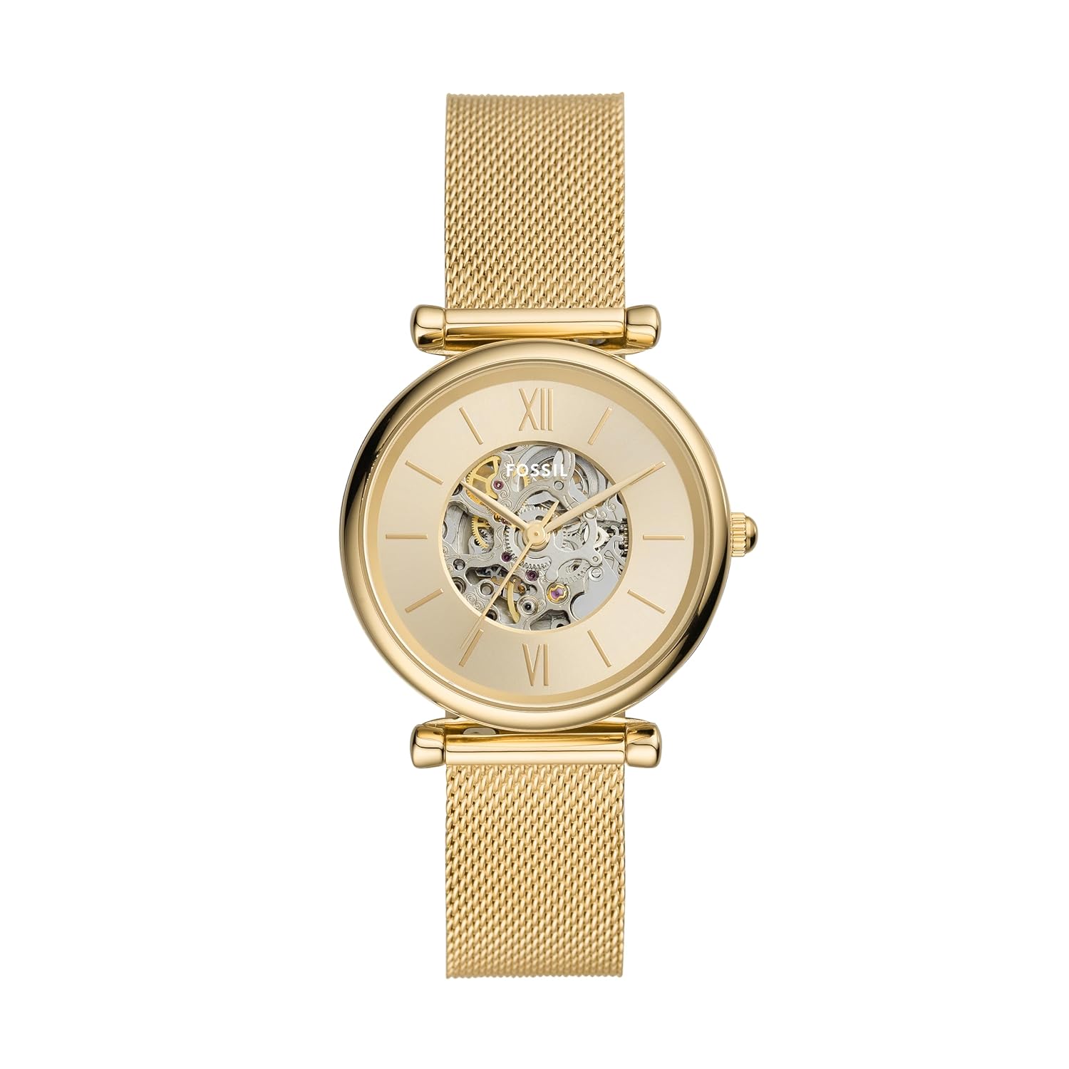 Fossil Women Stainless Steel Carlie Analog Gold Dial Watch-Me3250, Band Color-Gold