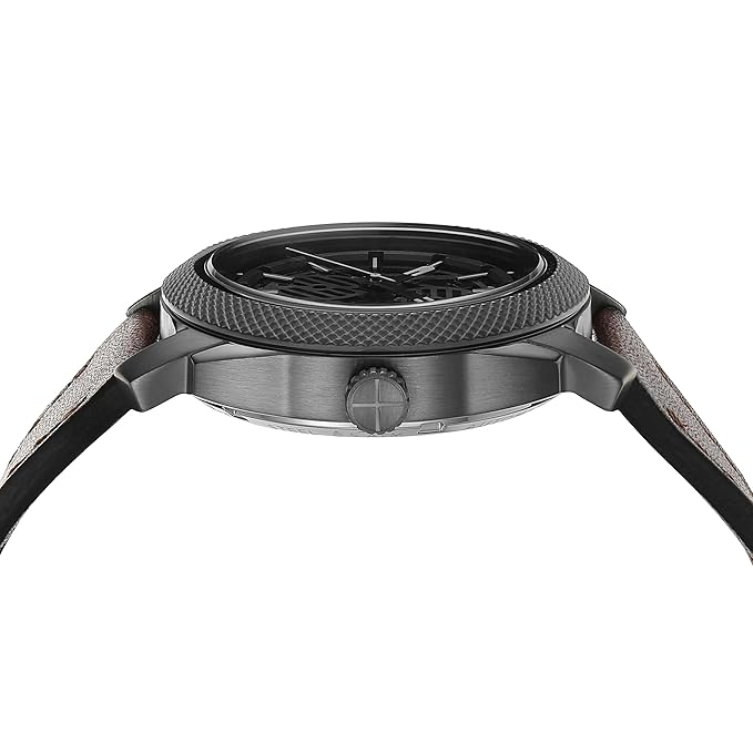 Fossil Machine Brown Automatic Leather Watch Me3254 - Analog, Men