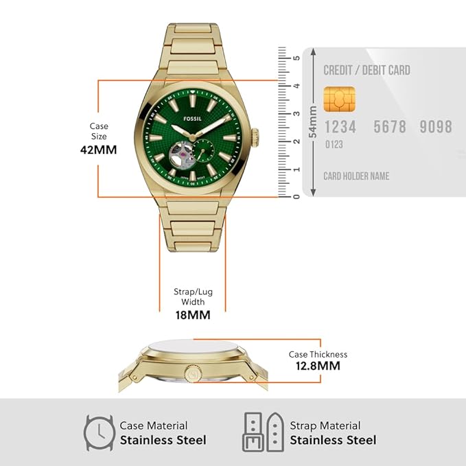 Fossil Everett Gold Automatic Stainless Steel Watch