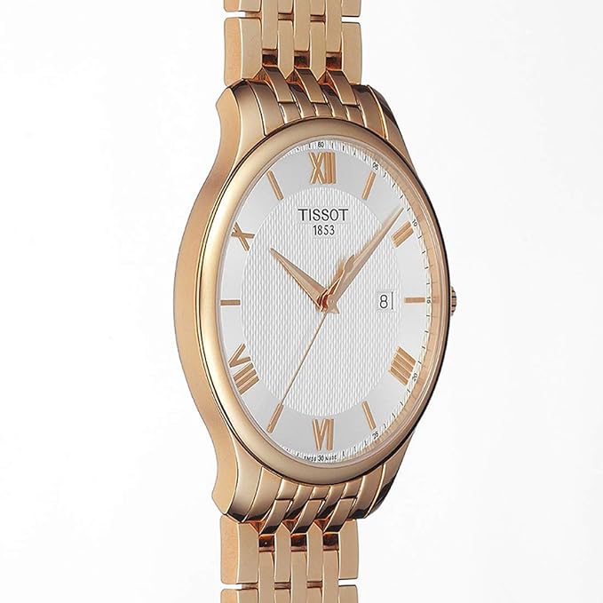 Tissot Tradition Silver Dial Rose Gold PVD Men's Watch