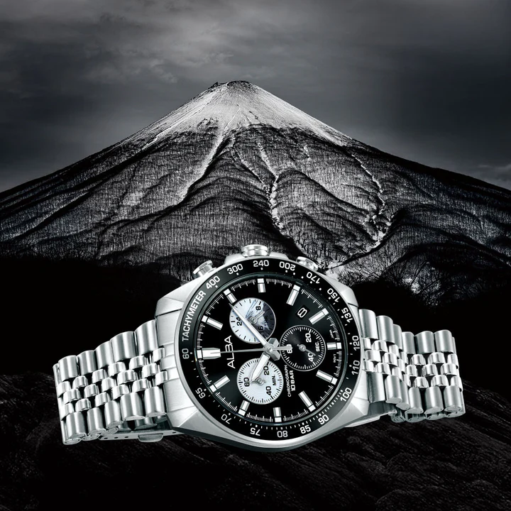 Panda Sport Men Quartz Black Dial Chronograph Steel Watch