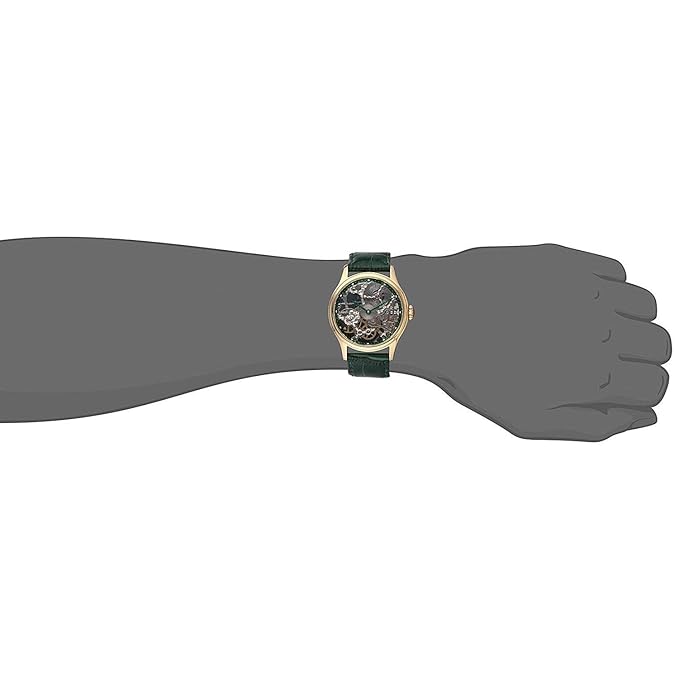 Thomas Earnshaw Men's 'Bauer Mechanical Skeleton' Automatic Stainless Steel and Leather Dress Watch, Color:Green