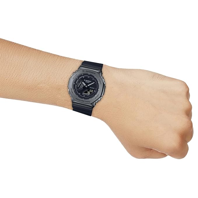 Casio G-Shock GM-2100BB-1ADR Black IP Analog-Digital Dial Resin Strap Men's Watch Shock and 200M Water Resistant