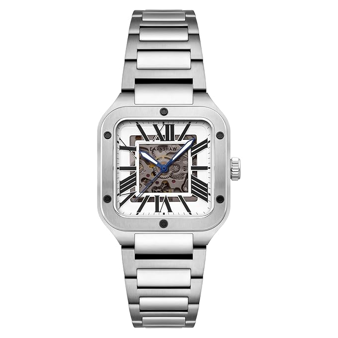 Thomas Earnshaw Men's 36.5mm Engineer Lennox Skeleton Automatic Watch with Solid Stainless Steel Bracelet